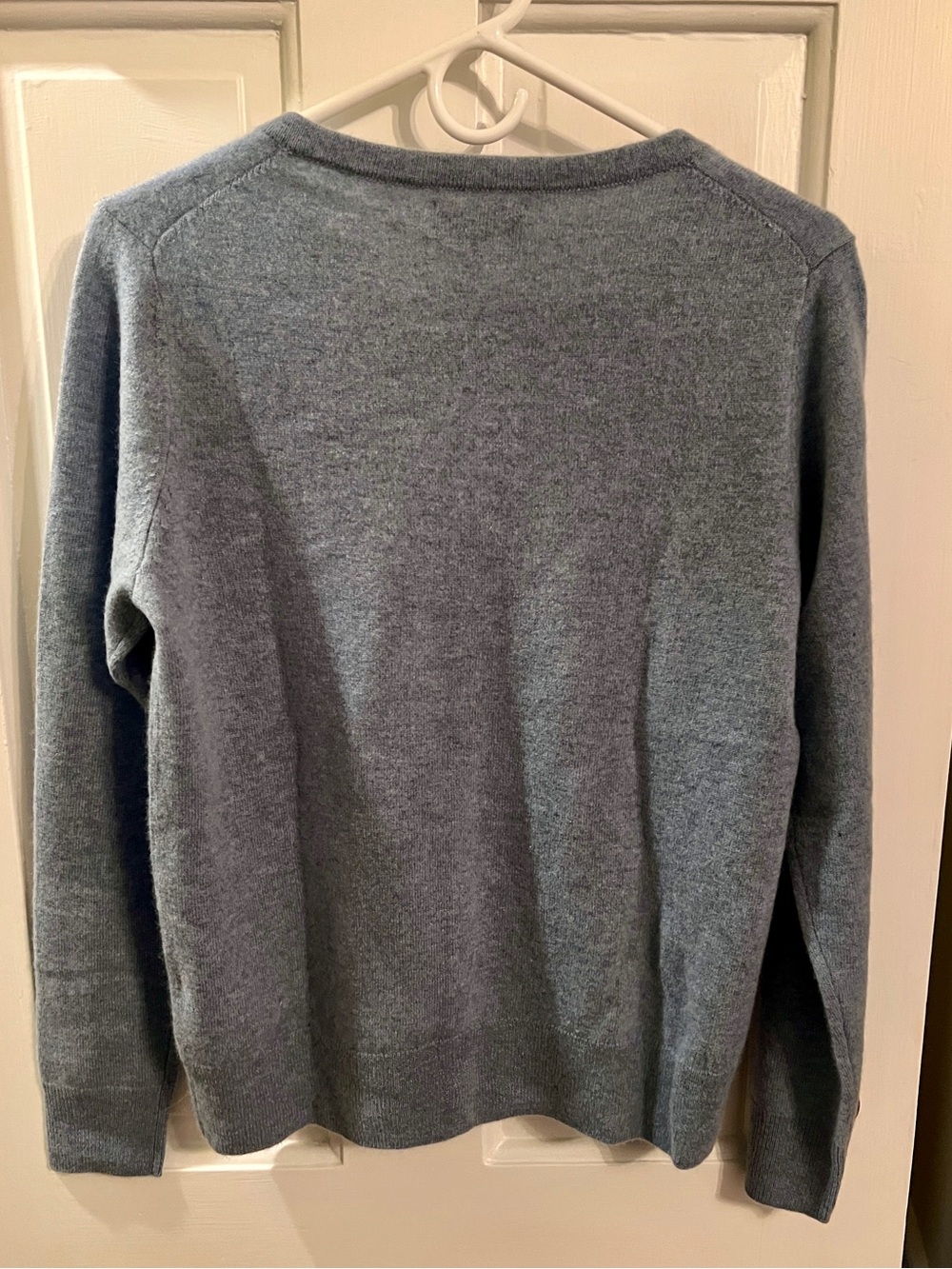 Quince NWT Mongolian Cashmere Cardigan sweater Faded Denim Blue S - Picture 6 of 7